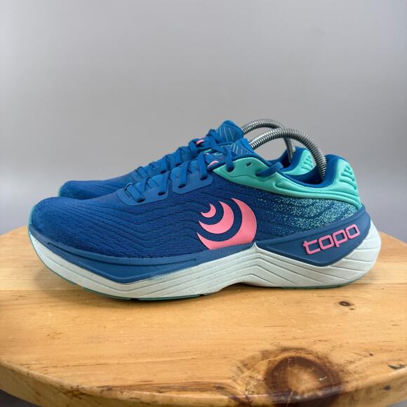 Topo Athletic Ultrafly 5 Womens Size 10 Running Shoes Blue/Aqua/Pink Sneakers - Picture 3 of 9